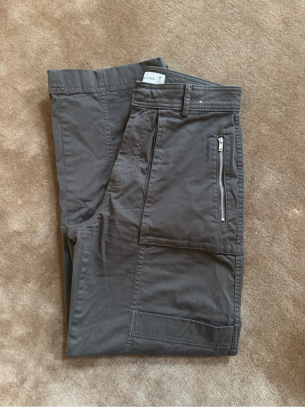 Abercrombie & Fitch Mid Rise Barrel Utility Pant, Green Size 26 - Picture 5 of 7